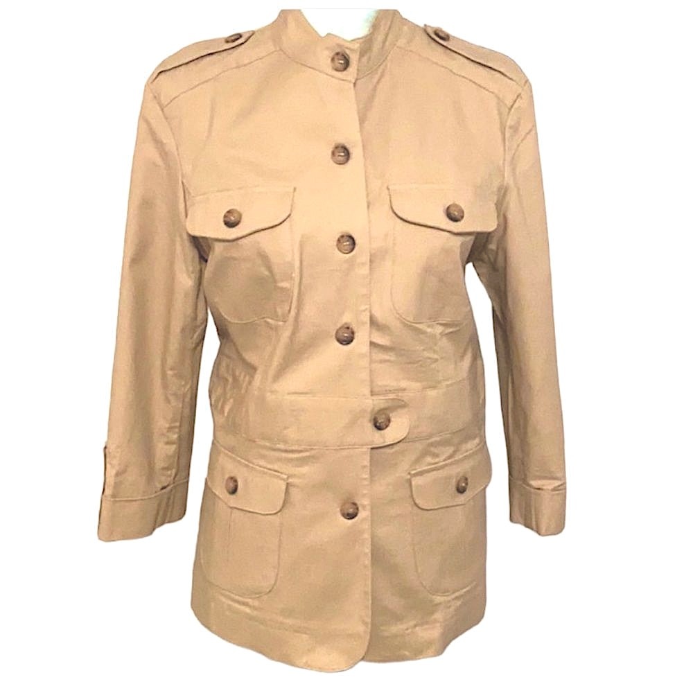 NY Collection Women’s Cargo Utility Jacket with Floral Embroidery